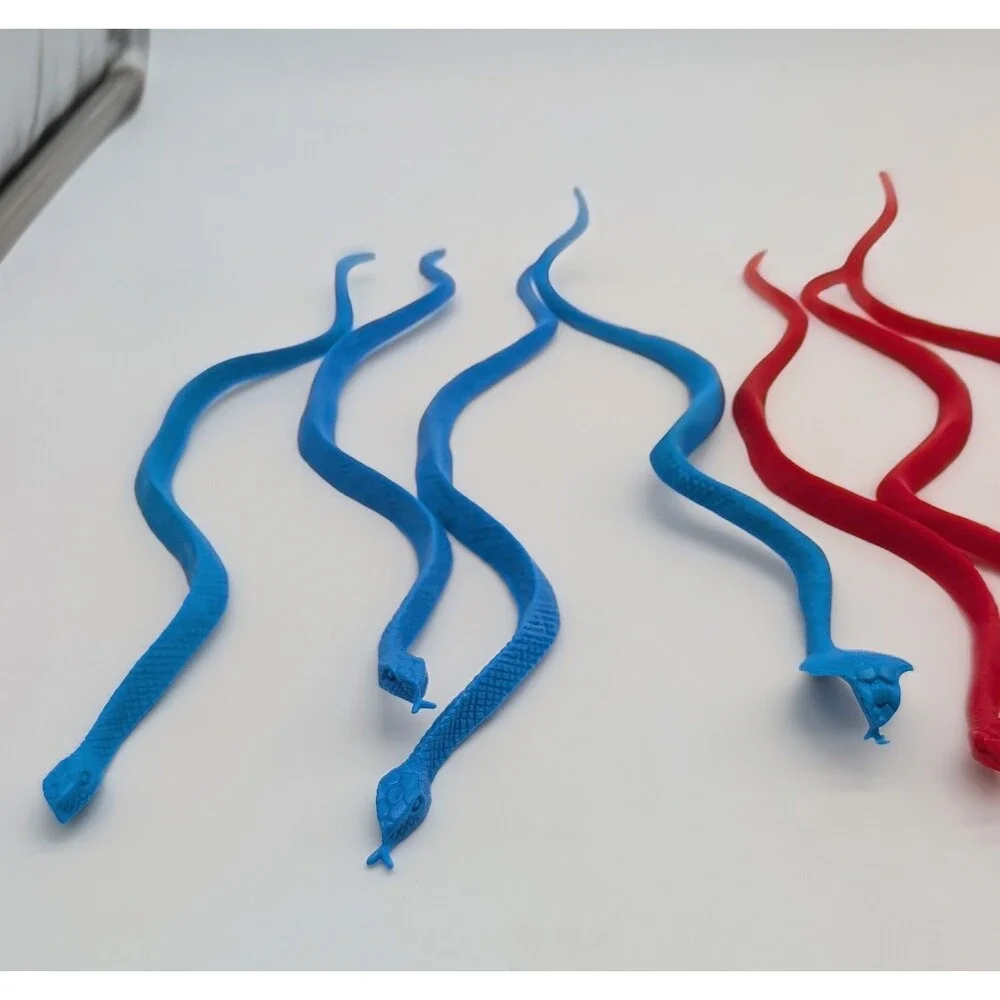 Lot Of 15 Hard Plastic Snakes Toys Party Favors Cake Toppers